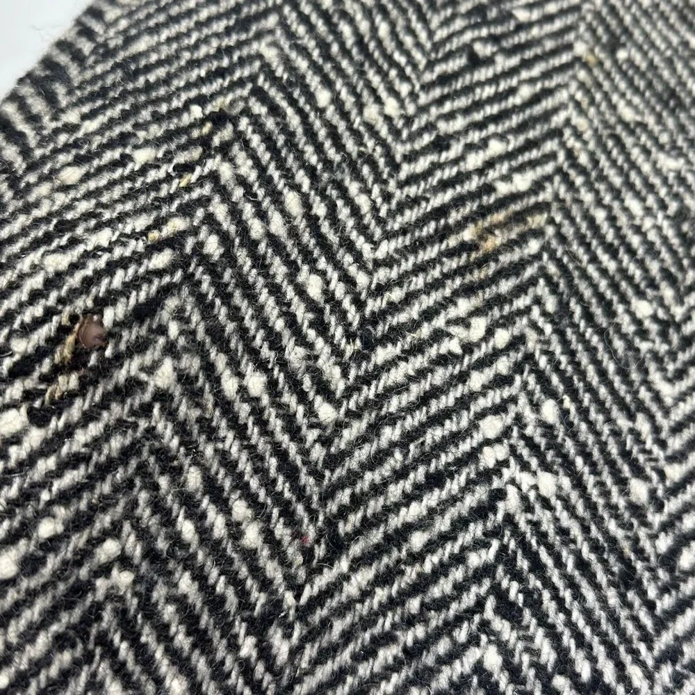 Vintage 80’s wool Herringbone dark academia Cape Cloak Damaged - Picture 10 of 11